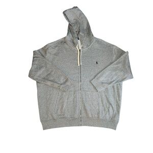 Polo Ralph Lauren fleece full zip hoodie. Ash Gray Heather. 3XB. NWOT